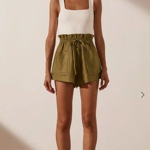 NWT Shona Joy Lucille Linen Paperbag Short